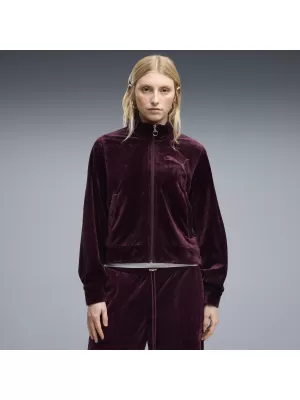 Dámska bunda PUMA ESS ELEVATED VELOUR TRACKJACKET 69402124 RUBY NOIR