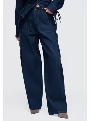 Dámske nohavice OMBRE OW-PA-E0017 DARK BLUE