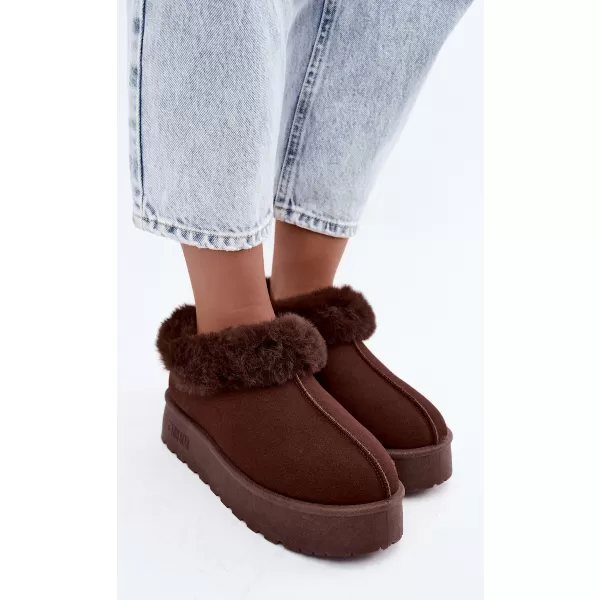  Dámske snehule BIG STAR SHOES UU274203 BROWN/BEIGE SHADOWS 