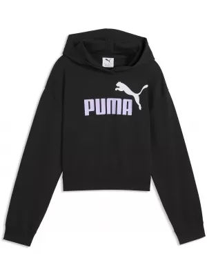 Detská mikina PUMA ESS 2 COLOR NO. 1 LOGO SHORT LENGTH HOOD 68607255 PUMA BLACK/LIGHT LAVENDER
