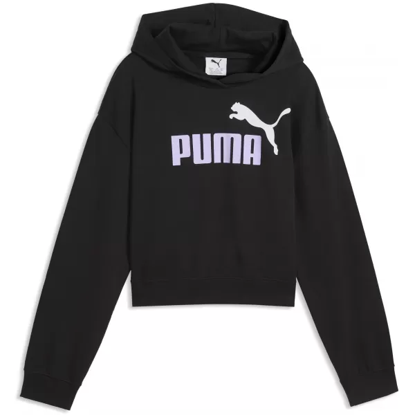  Detská mikina PUMA ESS 2 COLOR NO. 1 LOGO SHORT LENGTH HOOD 68607255 PUMA BLACK/LIGHT LAVENDER 