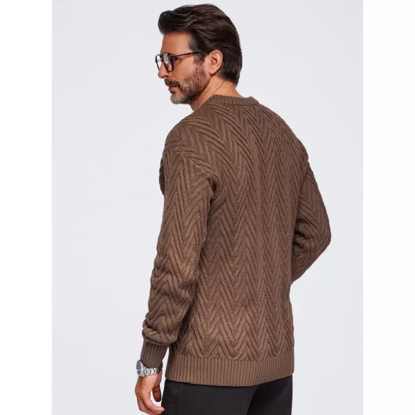  Pánsky sveter OMBRE OM-SWSW-0190 BROWN 