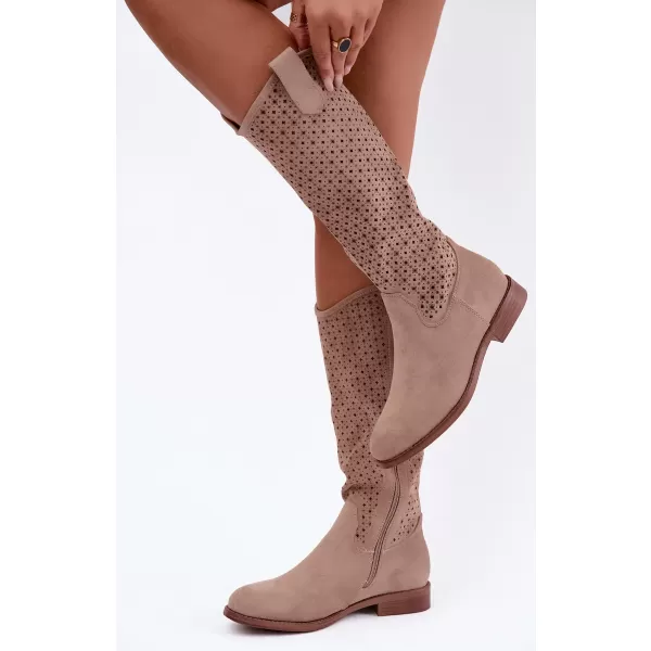 Dámske čižmy S.BARSKI HY62-8144 BEIGE 