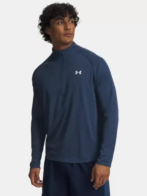 Pánske tričko UNDER ARMOUR UA TECH TEXTURED 1/2 ZIP 1382797-498 MODRÁ