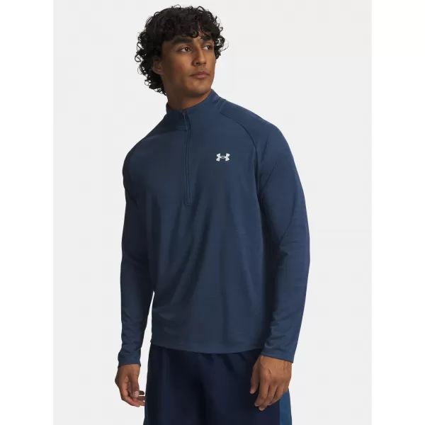  Pánske tričko UNDER ARMOUR UA TECH TEXTURED 1/2 ZIP 1382797-498 MODRÁ 