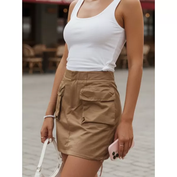  Dámska sukňa DSTREET CY0440 KARAMELOVÁ 