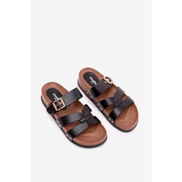  Dámske šľapky BOTO 22-382 BLACK 