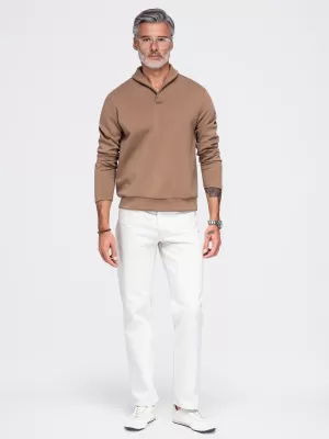 Pánska mikina OMBRE OM-SSNZ-0262 BROWN