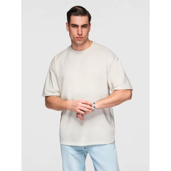  Pánske tričko OMBRE OM-TSBC-0291 BLACK/OFF WHITE/PALE OLIVE 