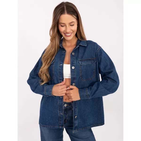  Dámska košeľa SUBLEVEL D80026BI11280M314 DARK BLUE 