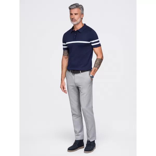  Pánske polo tričko OMBRE OM-POSS-0177 NAVY BLUE 