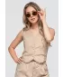 Dámsky kabát OMBRE OW-VE-E0009 TAUPE