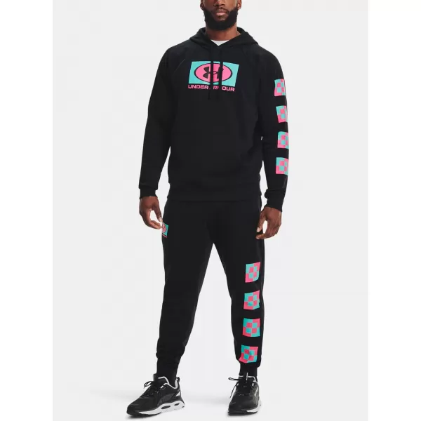  Pánske tepláky UNDER ARMOUR UA RIVAL FLEECE GEO JOGGER 1366437-001 ČIERNA 
