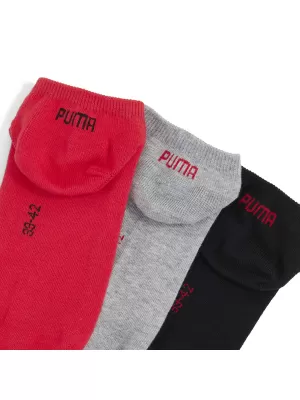Ponožky PUMA UNISEX SNEAKER PLAIN 3P 93862401 BLACK/RED