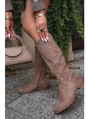 Dámske čižmy S.BARSKI HY62-8144 BEIGE