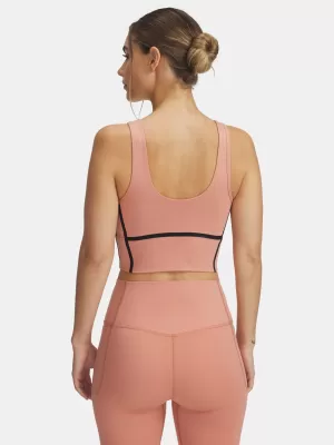 Dámske tielko UNDER ARMOUR MERIDIAN PIPED CROP TANK 6003529-696 RUŽOVÁ