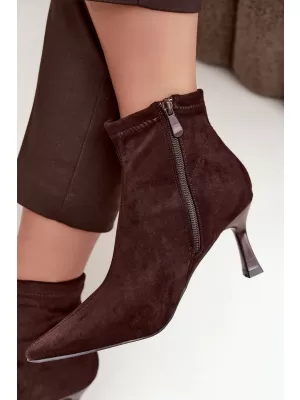 Dámske členkové topánky BOTO 7107 BROWN