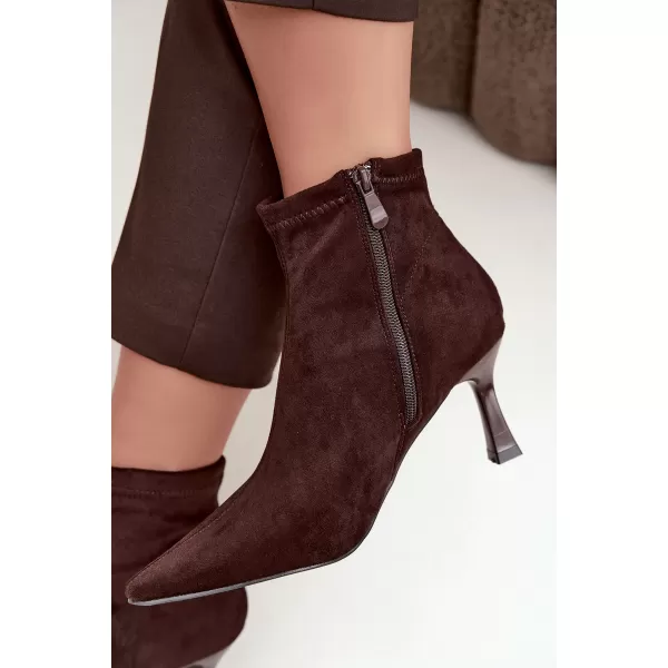 Dámske členkové topánky BOTO 7107 BROWN 
