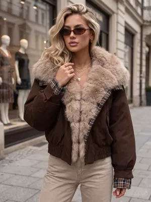 Dámska bunda DSTREET TY5839 HNEDÁ