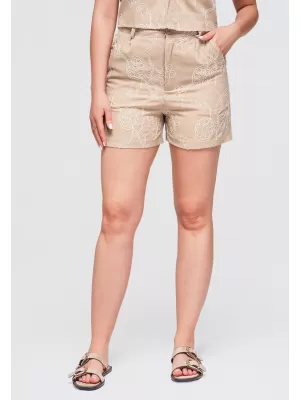Dámske kraťasy OMBRE OW-ST-E0020 BEIGE
