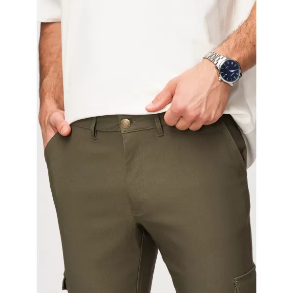 Pánske nohavice OMBRE P1515 DARK OLIVE GREEN 