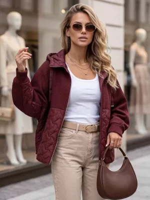 Dámska bunda DSTREET TY5916 BORDOVÁ