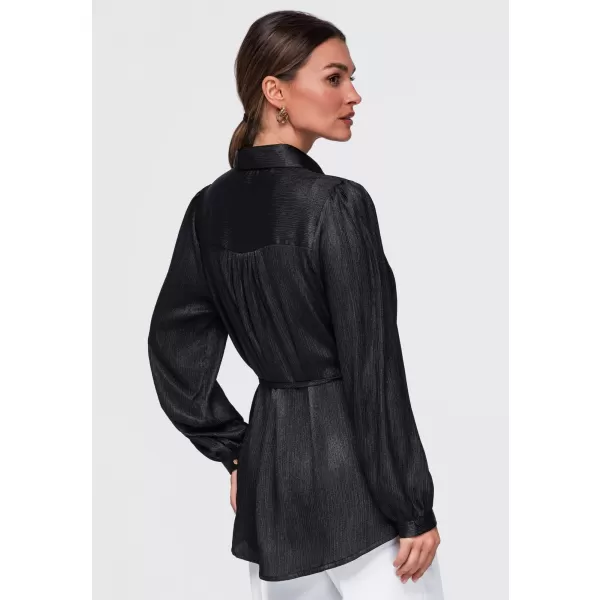  Dámska košeľa OMBRE OW-SH-E0071 BLACK 
