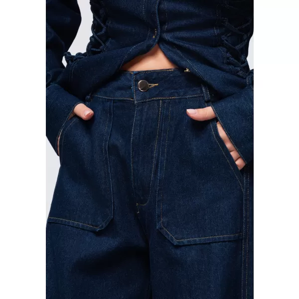  Dámske nohavice OMBRE OW-PA-E0017 DARK BLUE 