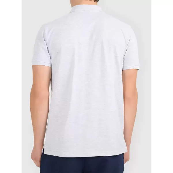  Pánske tričko s golierom 4F WMM00TPTSM0771 COLD LIGHT GREY MELANGE 