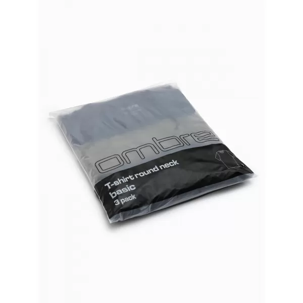  Pánske tričko OMBRE OM-TSBS-0268 BLACK/GREEN/KHAKI 