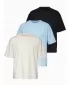 Pánske tričko OMBRE OM-TSBC-0291 BLACK/LIGHT BLUE/OFF WHITE