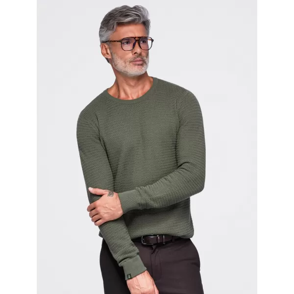  Pánsky sveter OMBRE OM-SWSW-0119 OLIVE 