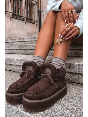 Dámske topánky BIG STAR SHOES UU274214 BROWN/BEIGE SHADOWS