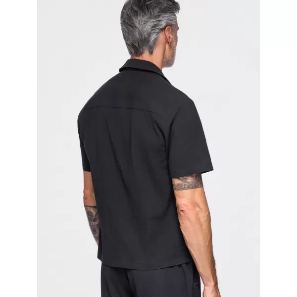  Pánska košeľa OMBRE OM-SHSS-0221 BLACK 