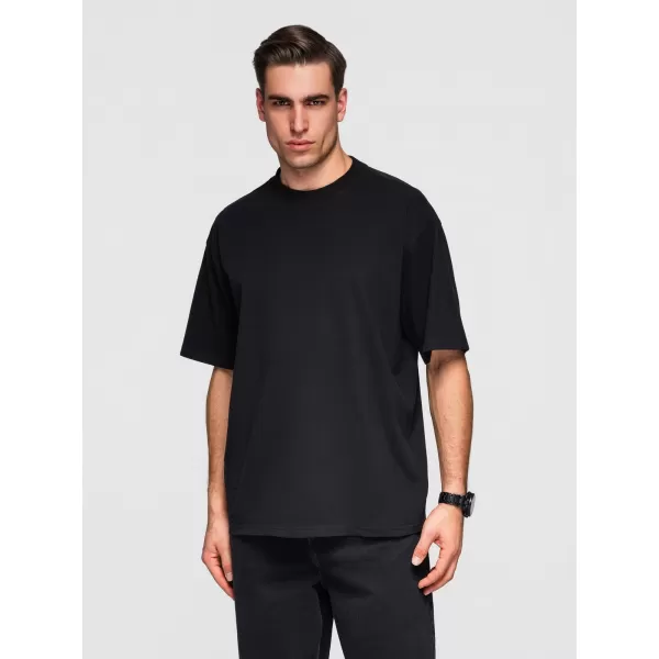  Pánske tričko OMBRE OM-TSBC-0291 OFF WHITE/OFF WHITE/BLACK 