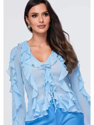Dámska blúza OMBRE OW-TS-E0078 BLUE