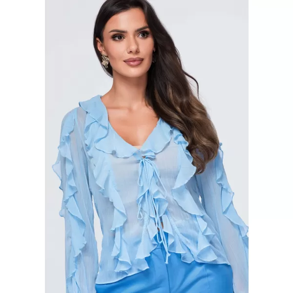  Dámska blúza OMBRE OW-TS-E0078 BLUE 