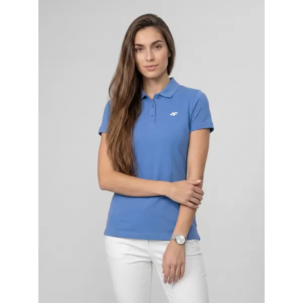  Dámske tričko s golierom 4F WMM00TPTSF0768 DENIM 