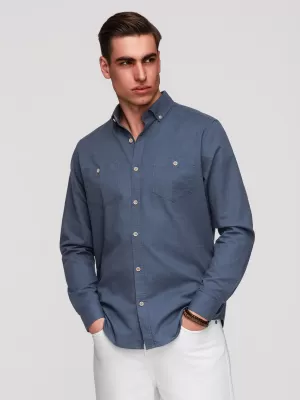 Pánska košeľa OMBRE OM-SHCS-0134 BLUE