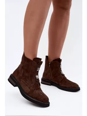 Dámske členkové topánky D&A CR62-3335 BROWN