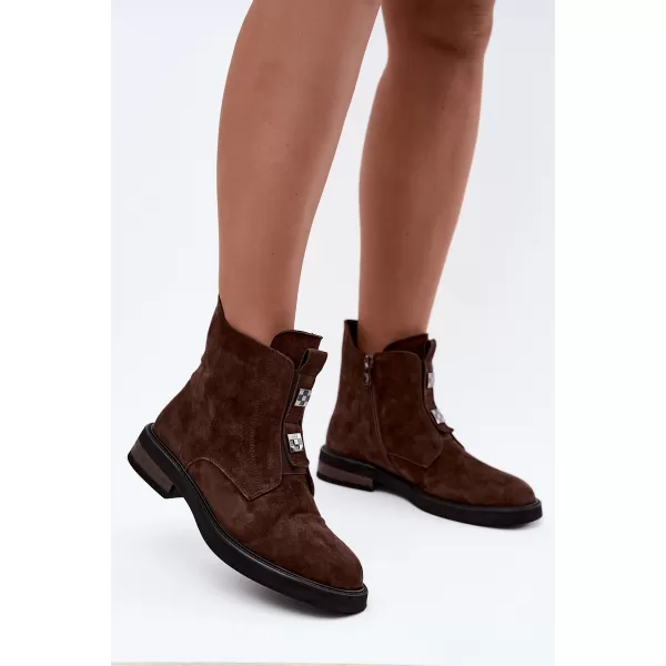  Dámske členkové topánky D&A CR62-3335 BROWN 