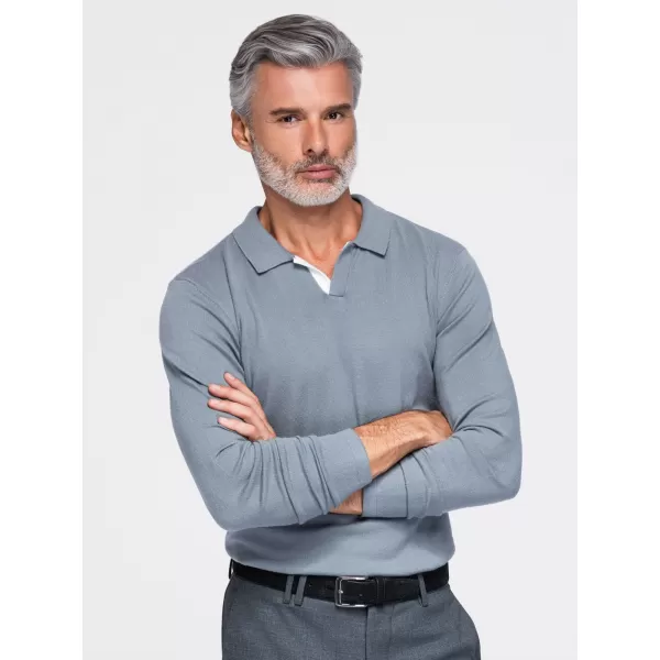  Pánske tričko s golierom OMBRE OM-POLS-0138 GREY 