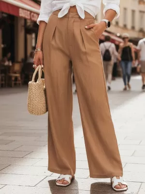 Dámske nohavice DSTREET UY3077 KARAMELOVÁ