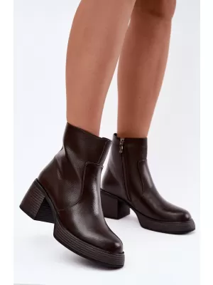 Dámske členkové topánky D&A CR62-3369 DARK BROWN