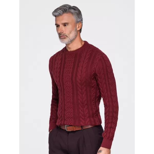  Pánsky sveter OMBRE OM-SWSW-0191 BURGUNDY 