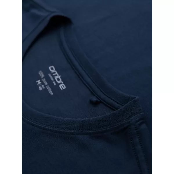  Pánske tričko OMBRE OM-LSBL-0142 NAVY BLUE 