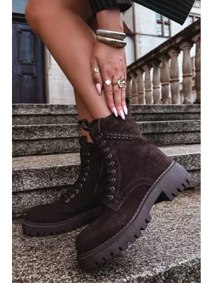 Dámske členkové topánky D&A JC62-1035 BROWN