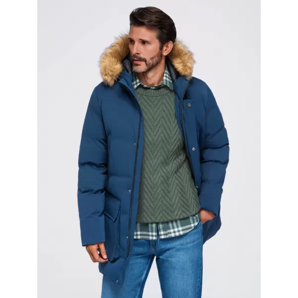  Pánska parka OMBRE OM-JALJ-0310 NAVY BLUE 
