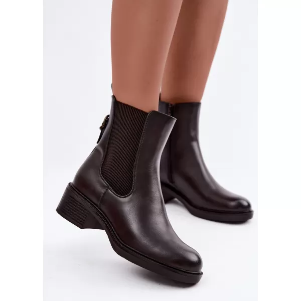  Dámske členkové topánky SERGIO LEONE BT-04 DARK BROWN 