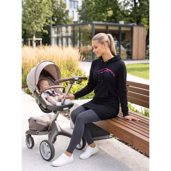  Dámska predĺžená mikina ALTISPORT ALW001419 ČIERNORUŽOVÁ 